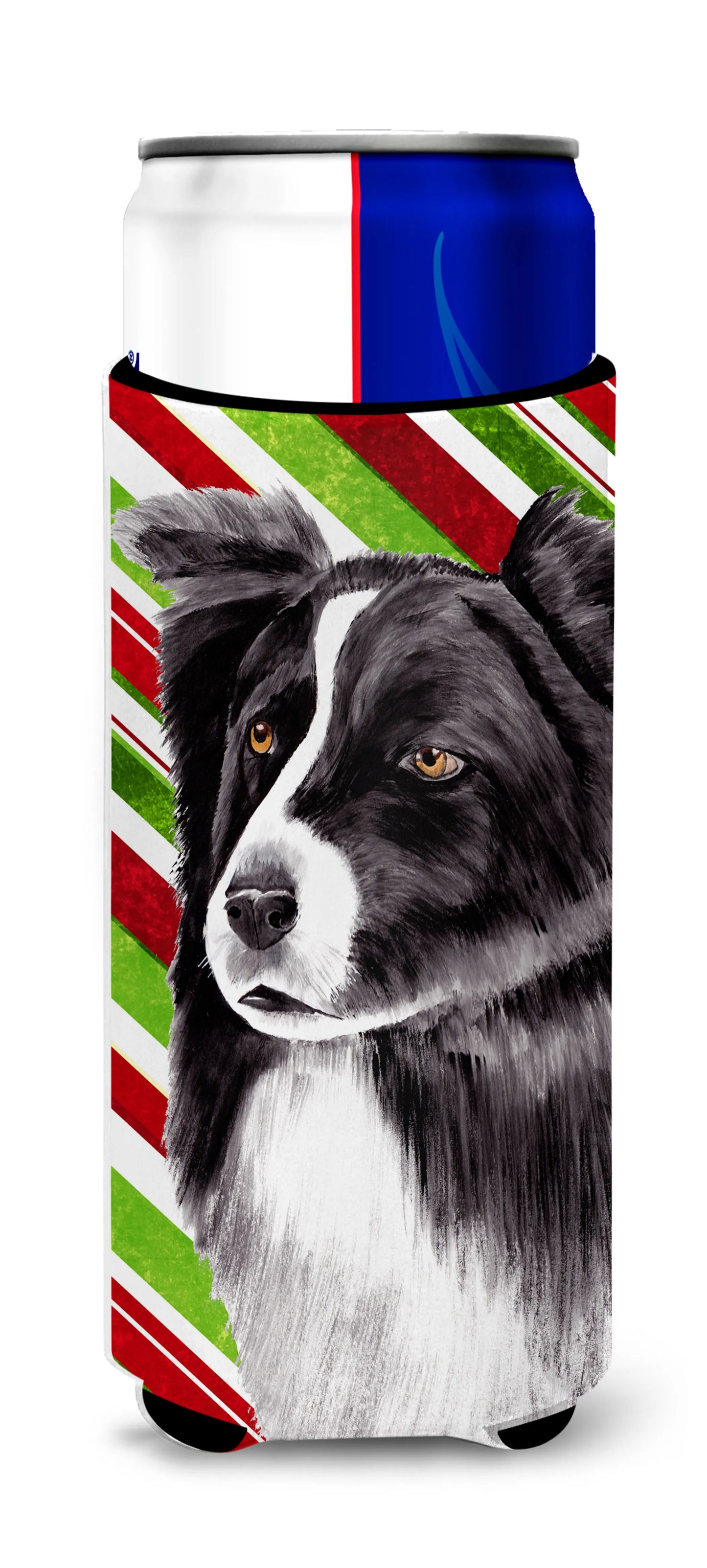 Candy Cane Christmas Design with Dog Ultra Hugger for slim cans