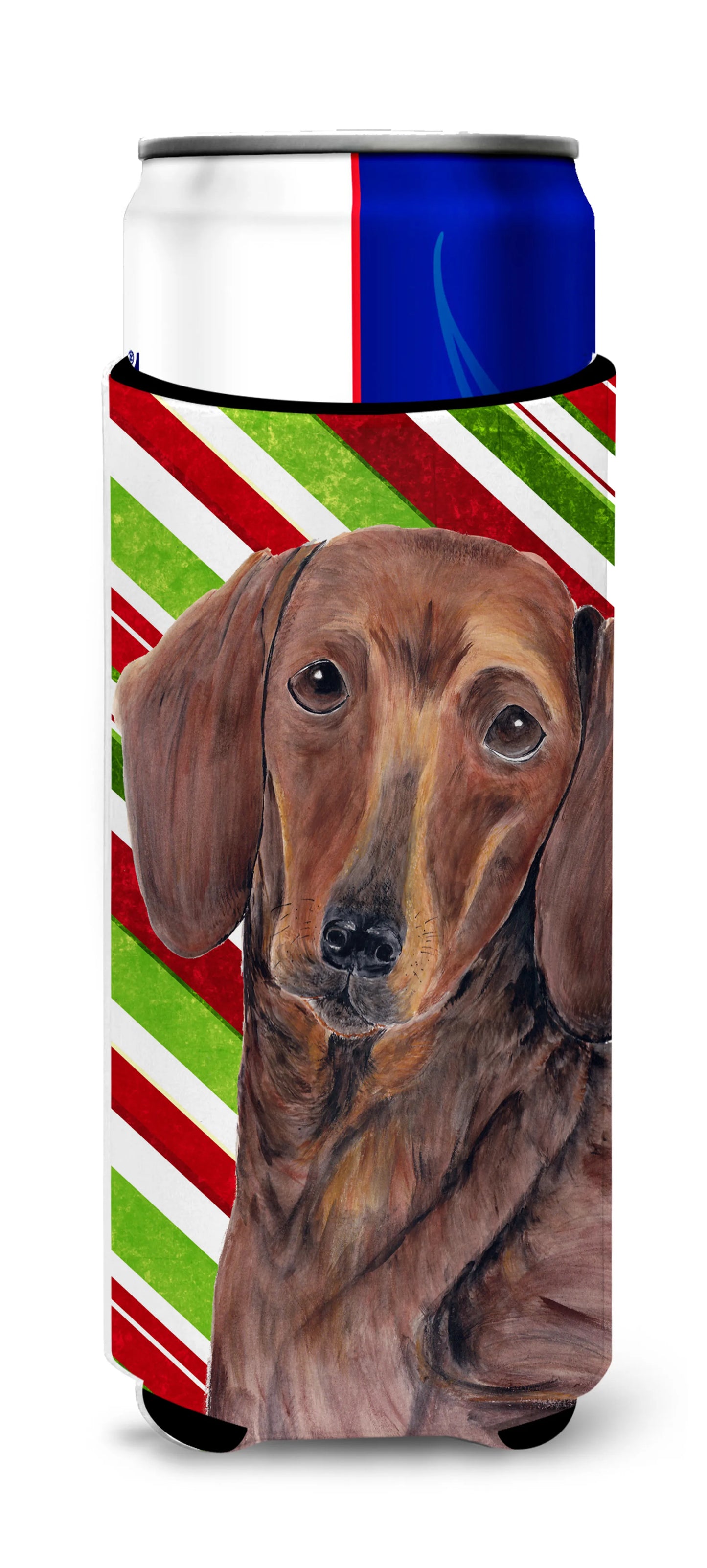 Candy Cane Christmas Design with Dog Ultra Hugger for slim cans