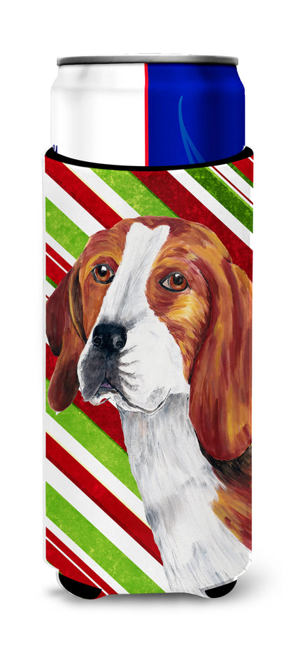 Candy Cane Christmas Design with Dog Ultra Hugger for slim cans