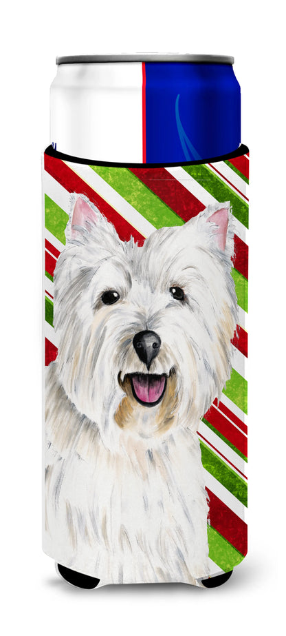 Candy Cane Christmas Design with Dog Ultra Hugger for slim cans