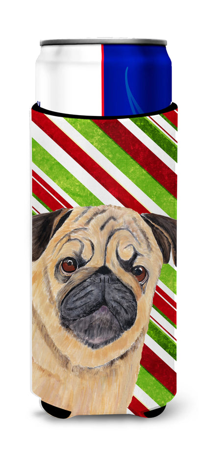 Candy Cane Christmas Design with Dog Ultra Hugger for slim cans