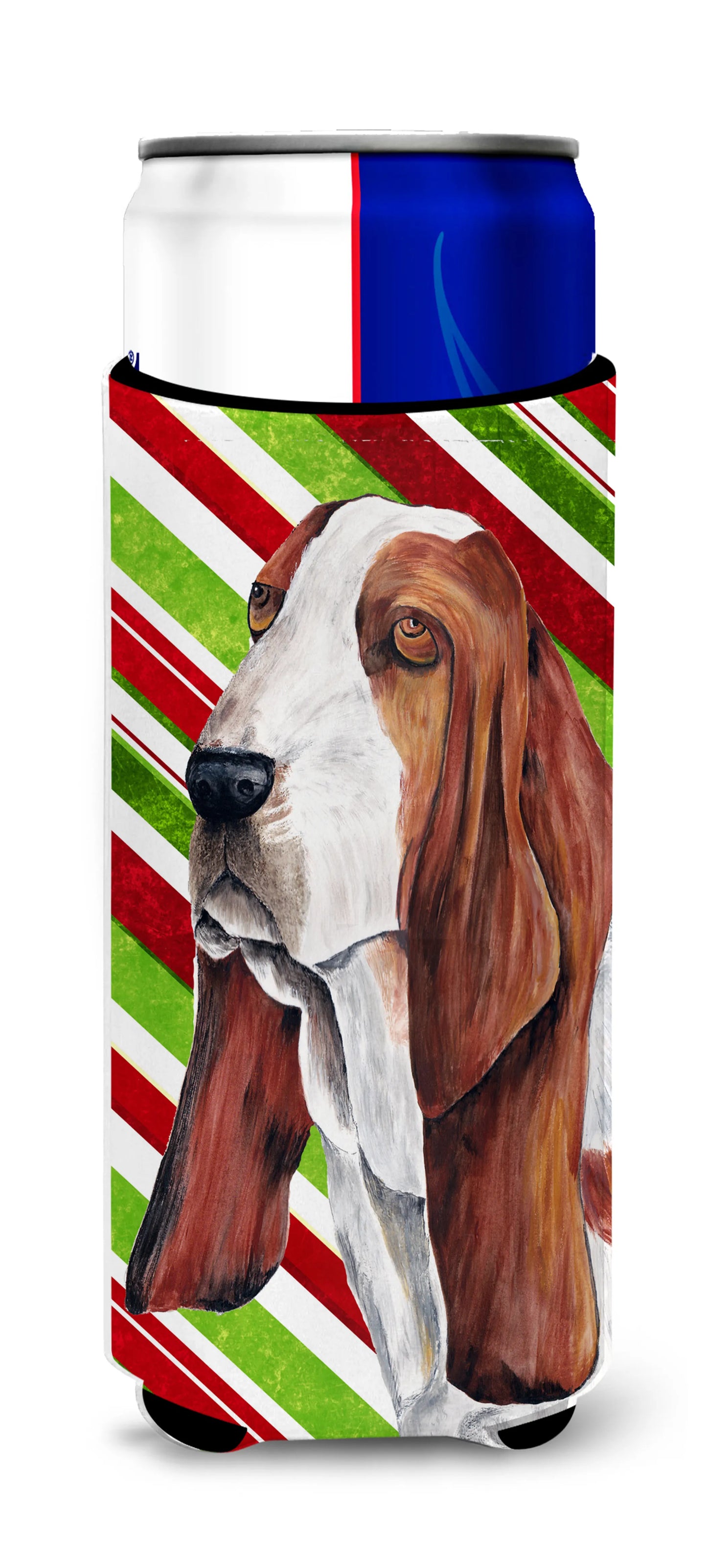 Candy Cane Christmas Design with Dog Ultra Hugger for slim cans