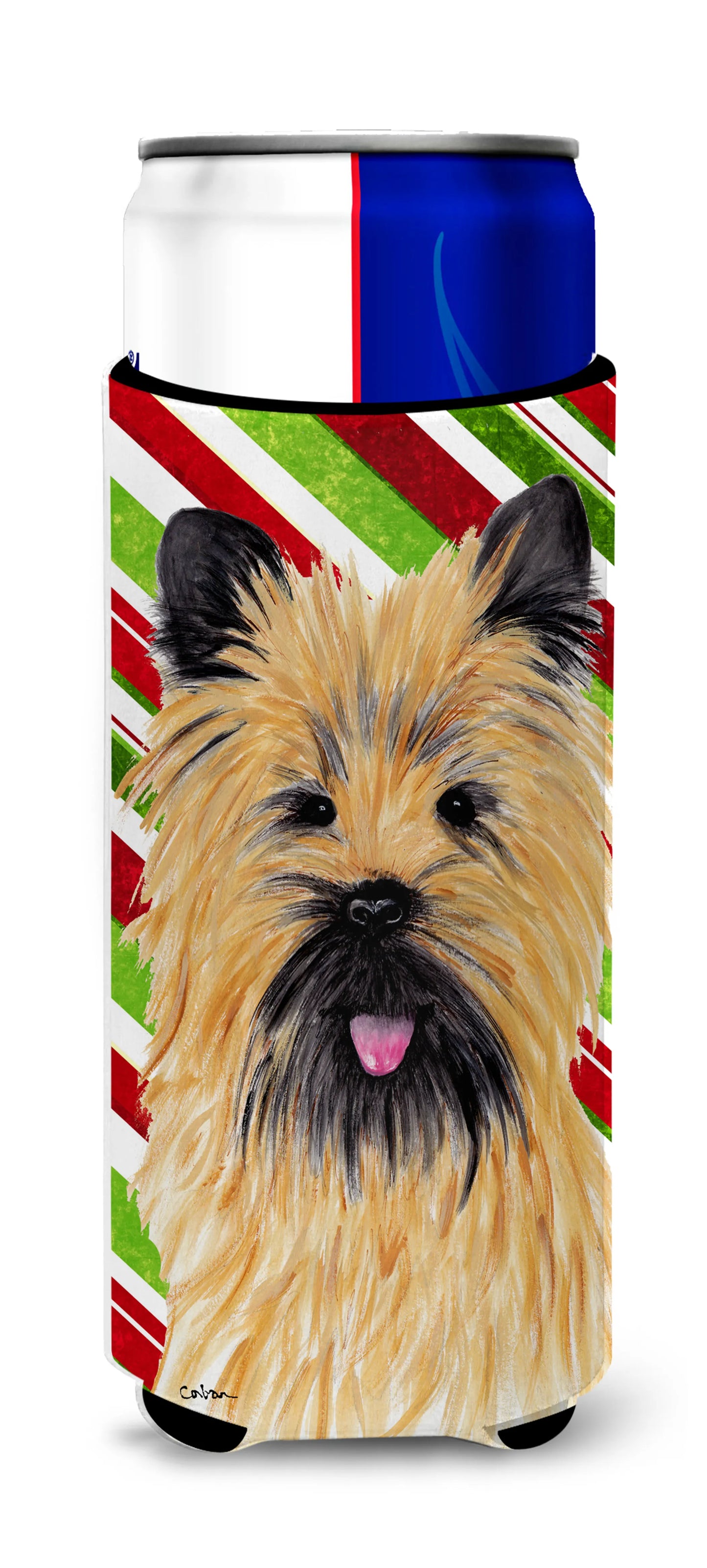 Candy Cane Christmas Design with Dog Ultra Hugger for slim cans