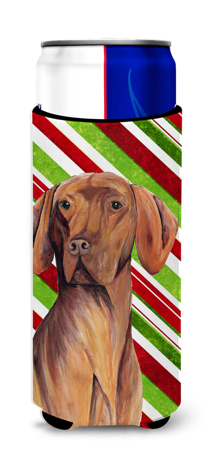 Candy Cane Christmas Design with Dog Ultra Hugger for slim cans