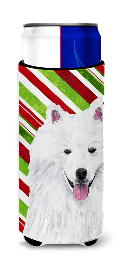 Candy Cane Christmas Design with Dog Ultra Hugger for slim cans