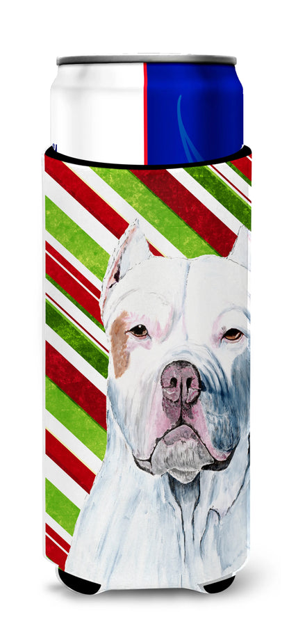 Candy Cane Christmas Design with Dog Ultra Hugger for slim cans