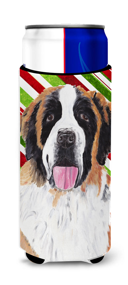 Candy Cane Christmas Design with Dog Ultra Hugger for slim cans