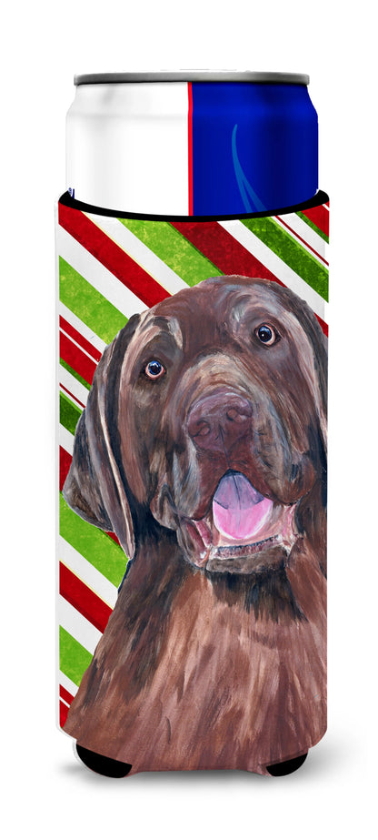 Candy Cane Christmas Design with Dog Ultra Hugger for slim cans