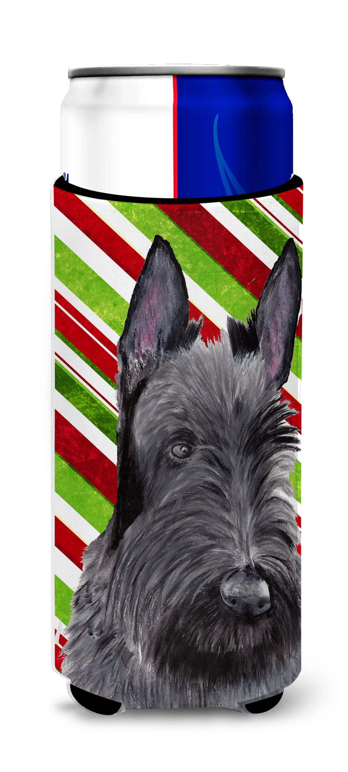 Candy Cane Christmas Design with Dog Ultra Hugger for slim cans