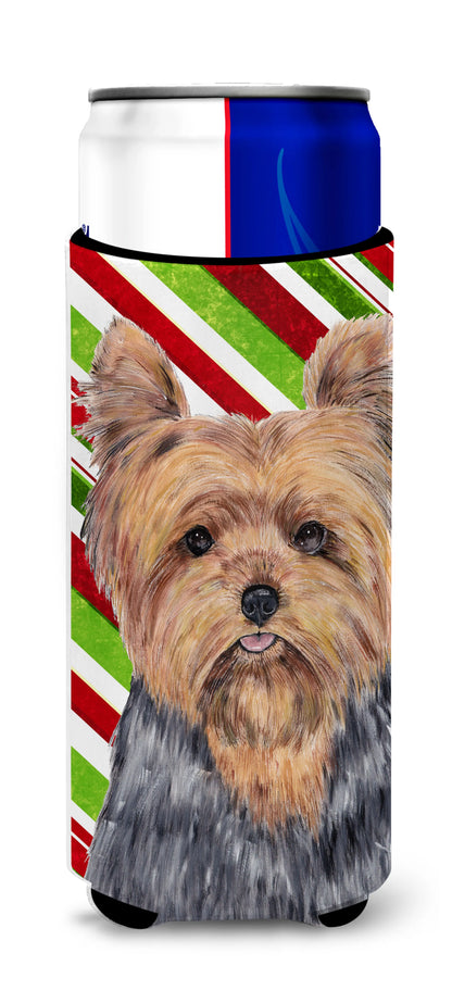 Candy Cane Christmas Design with Dog Ultra Hugger for slim cans