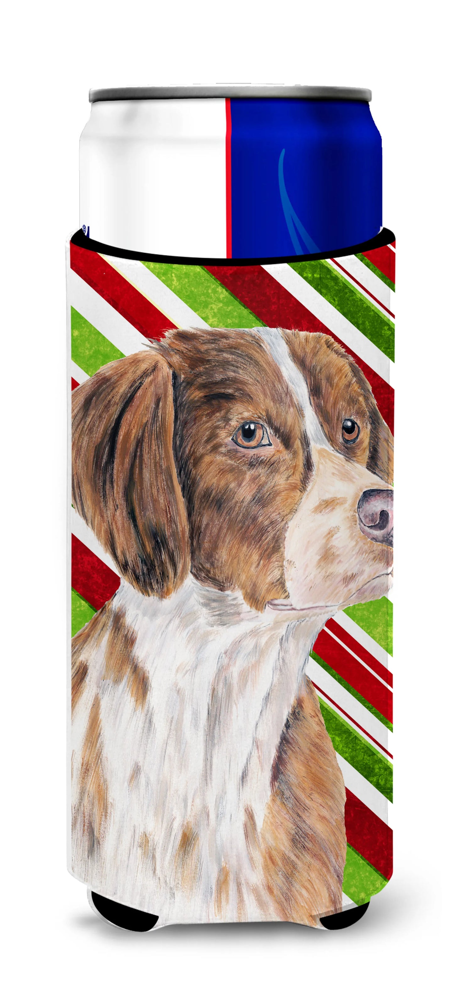 Candy Cane Christmas Design with Dog Ultra Hugger for slim cans