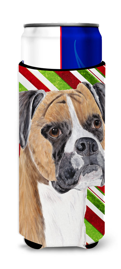 Candy Cane Christmas Design with Dog Ultra Hugger for slim cans