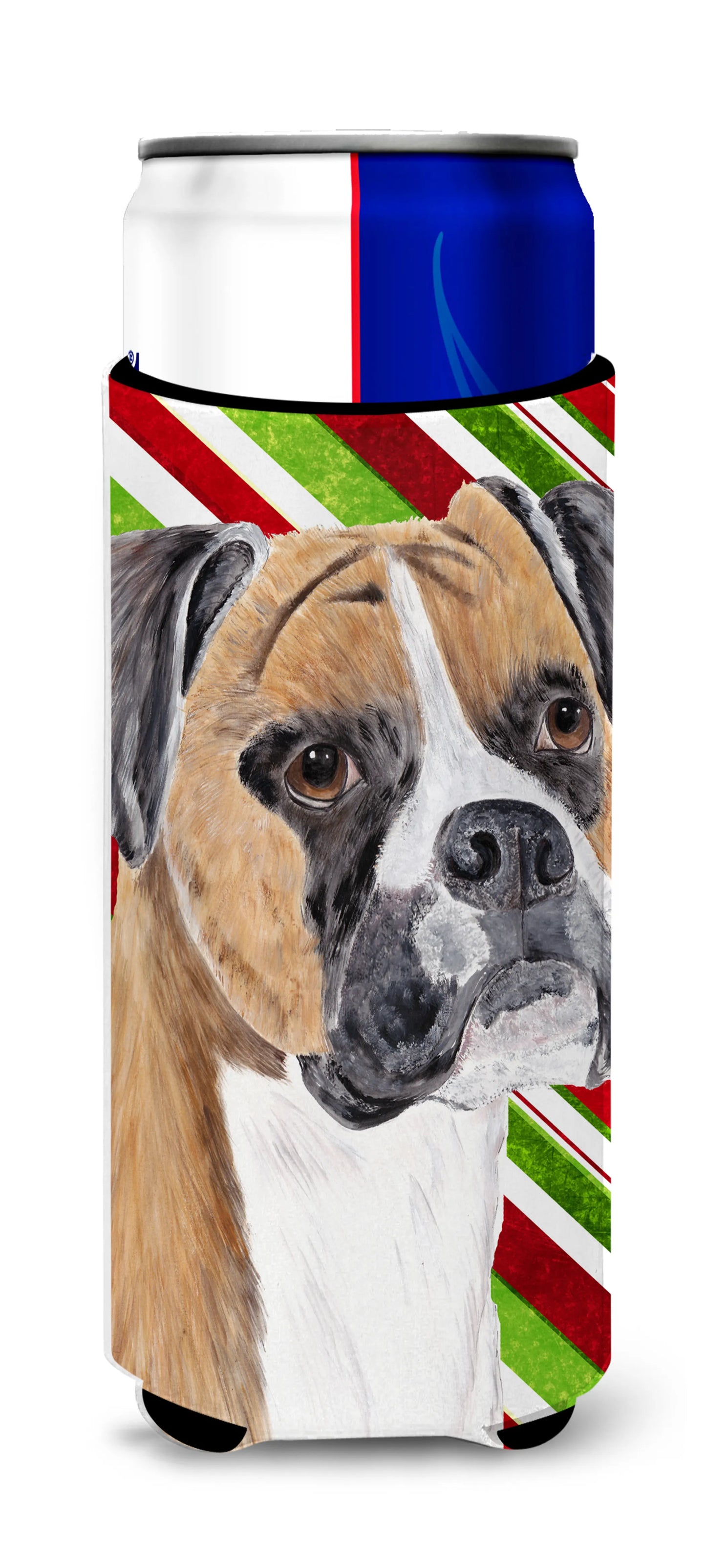 Candy Cane Christmas Design with Dog Ultra Hugger for slim cans