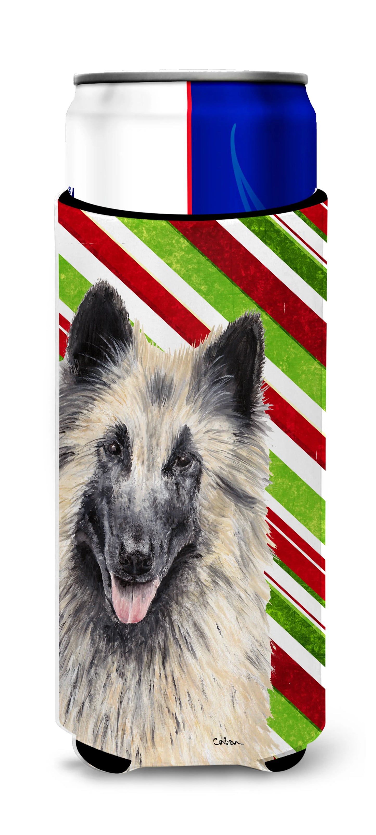 Candy Cane Christmas Design with Dog Ultra Hugger for slim cans