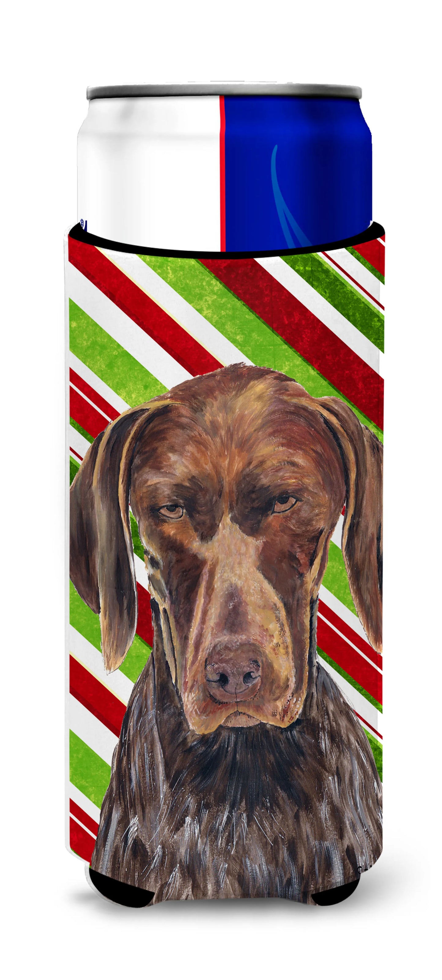 Candy Cane Christmas Design with Dog Ultra Hugger for slim cans