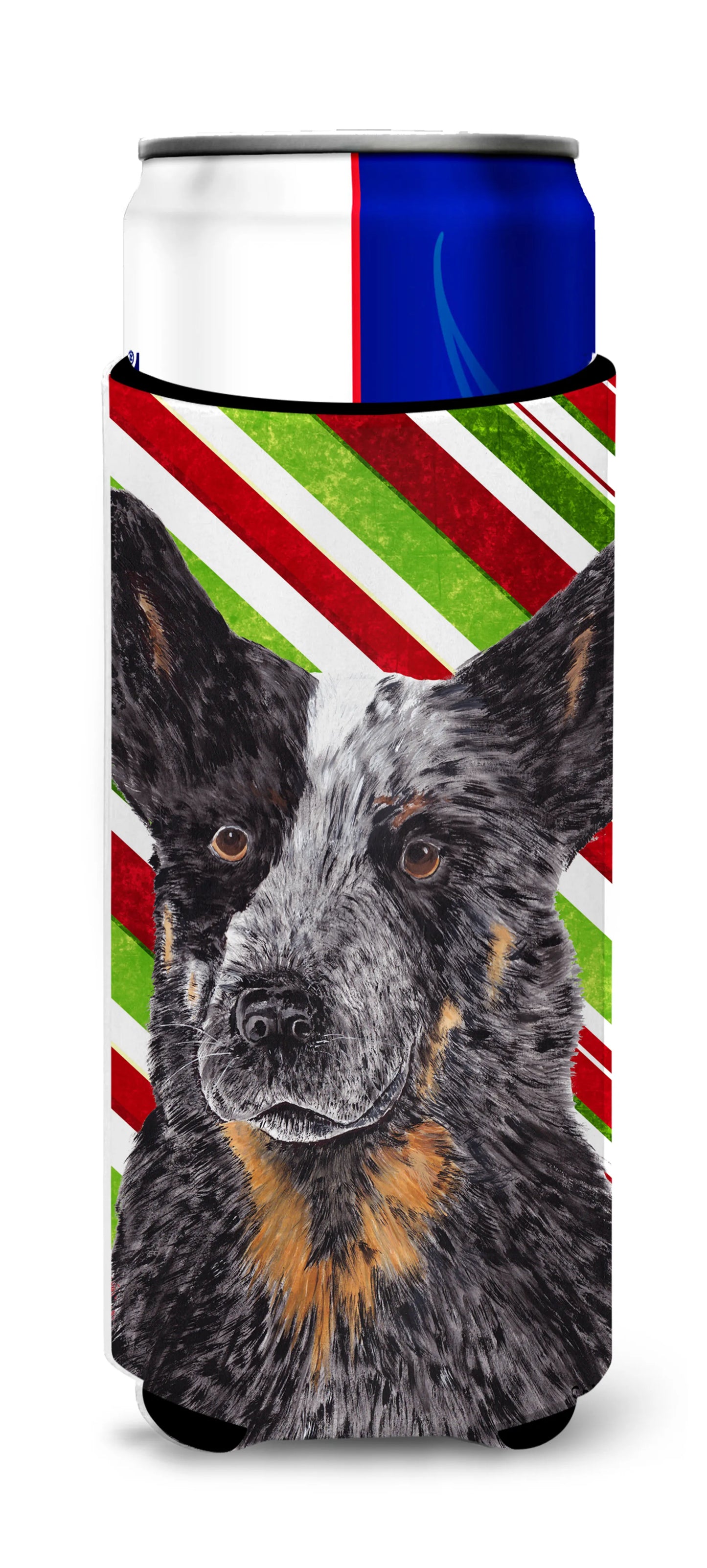 Candy Cane Christmas Design with Dog Ultra Hugger for slim cans