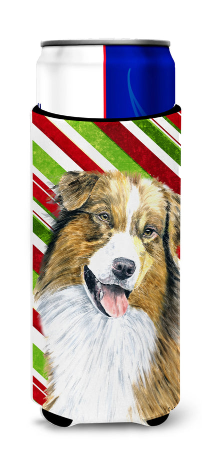 Candy Cane Christmas Design with Dog Ultra Hugger for slim cans