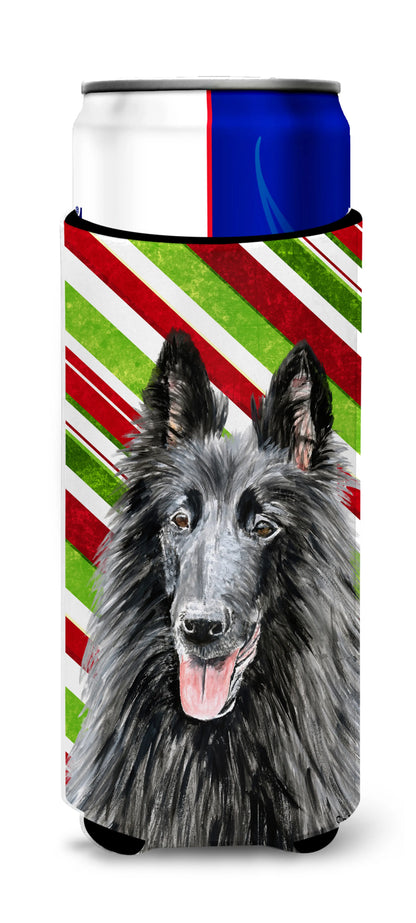 Candy Cane Christmas Design with Dog Ultra Hugger for slim cans