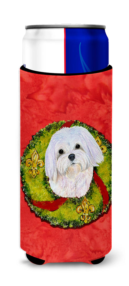 Christmas Wreath Design with Dog Ultra Hugger for slim cans