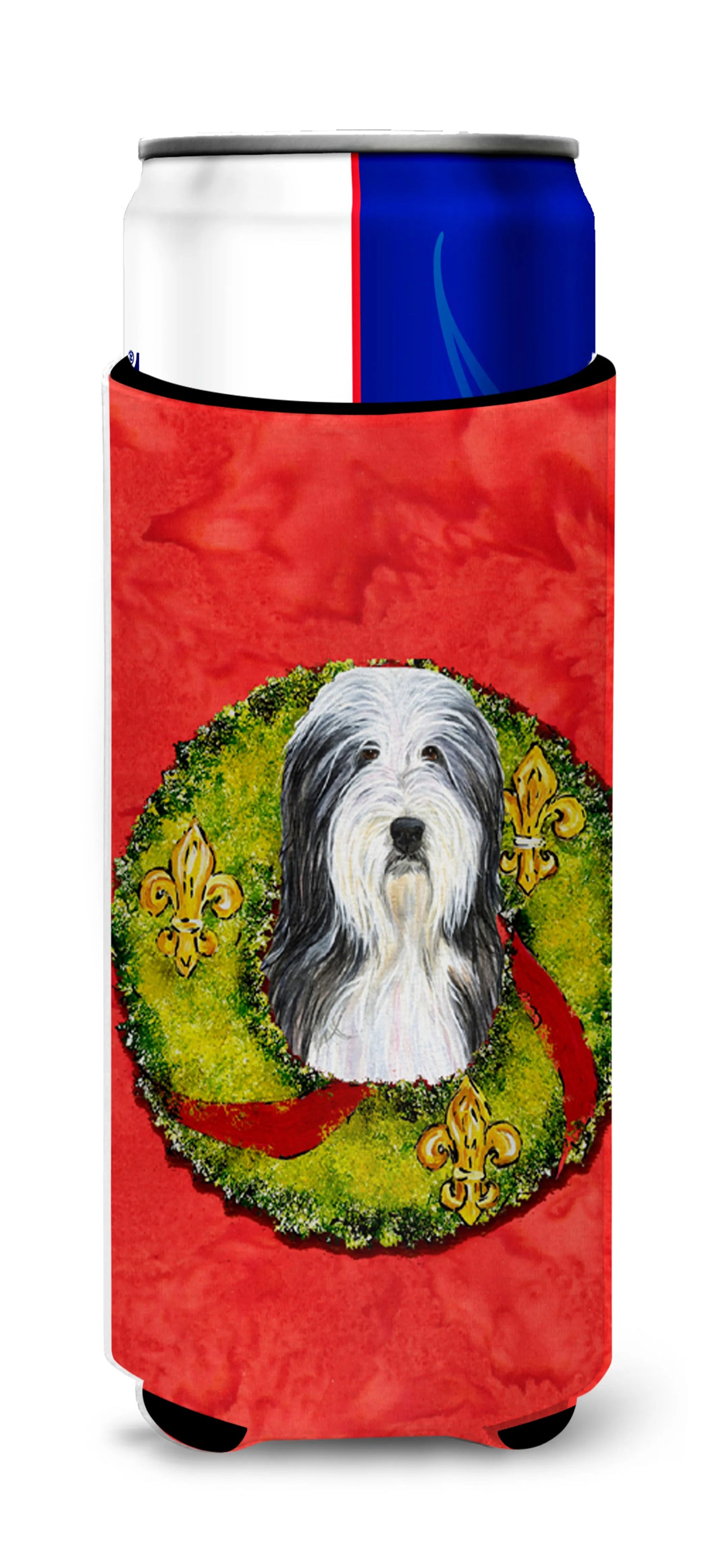 Christmas Wreath Design with Dog Ultra Hugger for slim cans