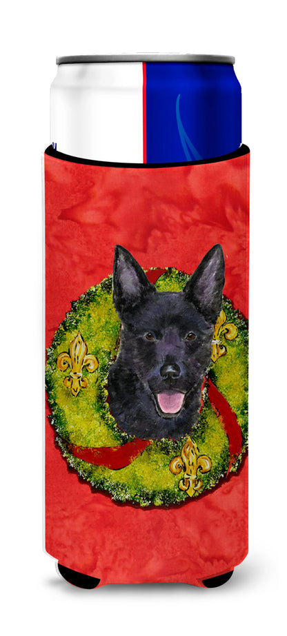 Christmas Wreath Design with Dog Ultra Hugger for slim cans