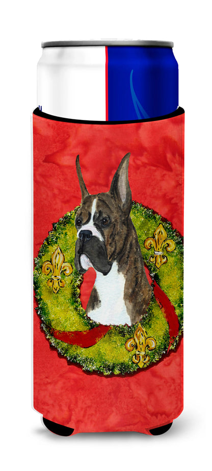 Christmas Wreath Design with Dog Ultra Hugger for slim cans