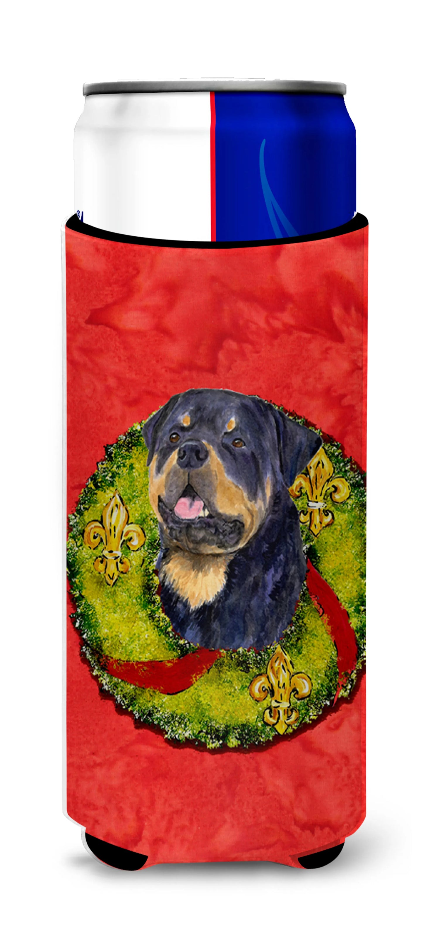 Christmas Wreath Design with Dog Ultra Hugger for slim cans