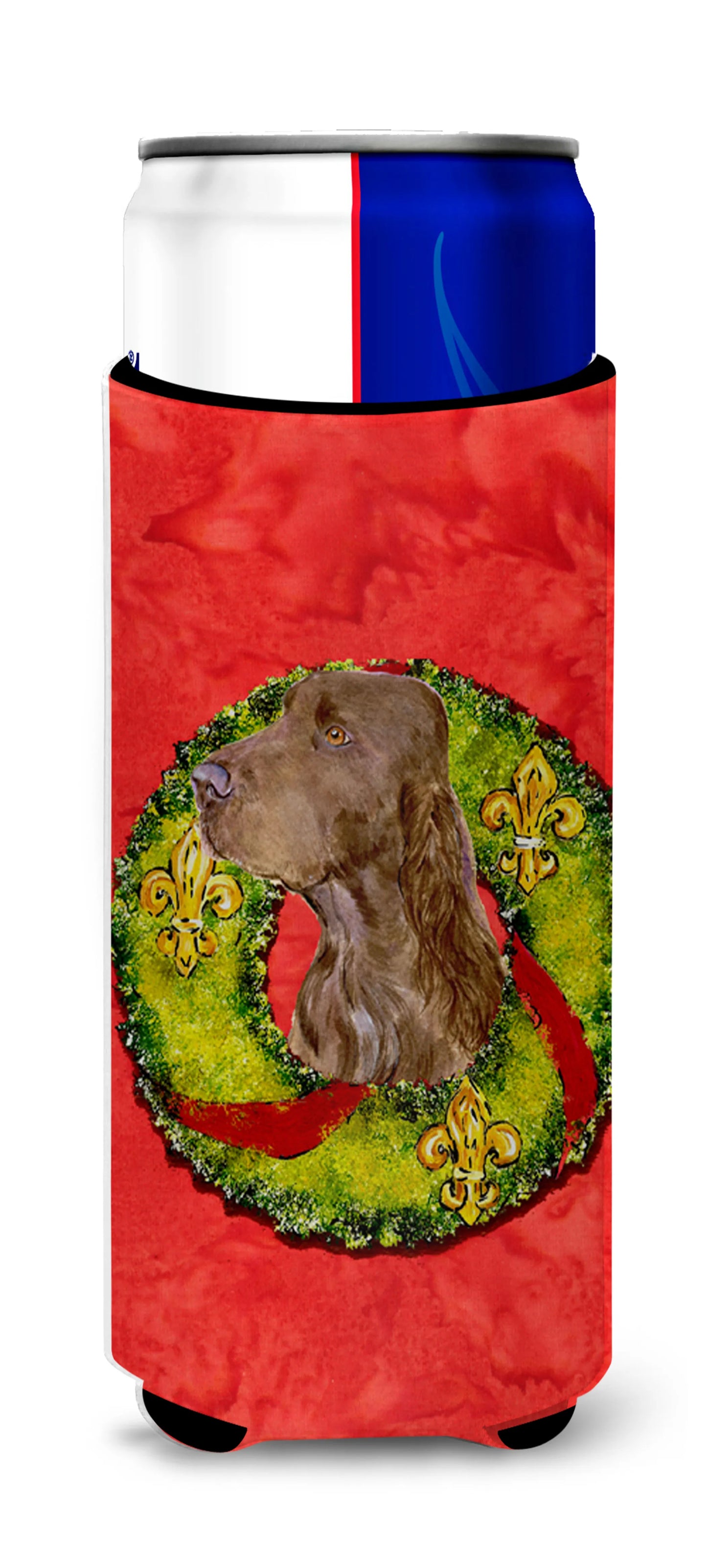 Christmas Wreath Design with Dog Ultra Hugger for slim cans