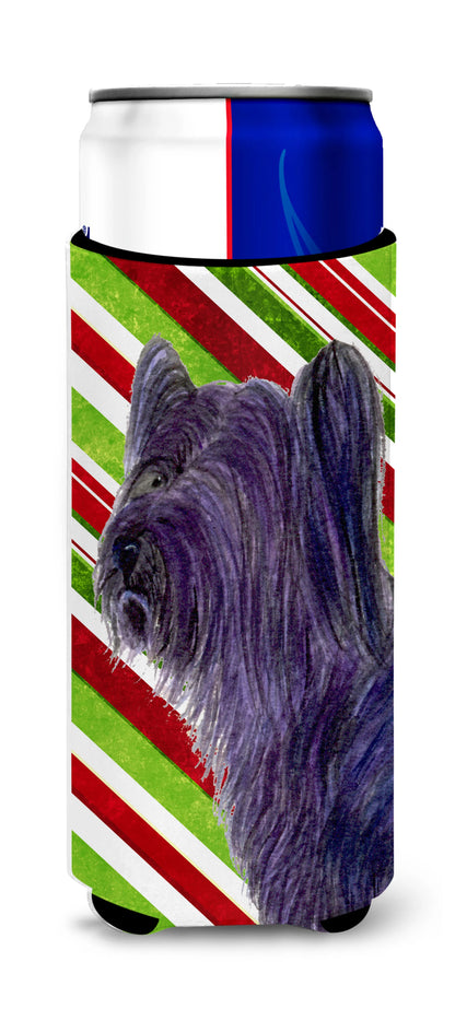 Candy Cane Christmas Design with Dog Ultra Hugger for slim cans