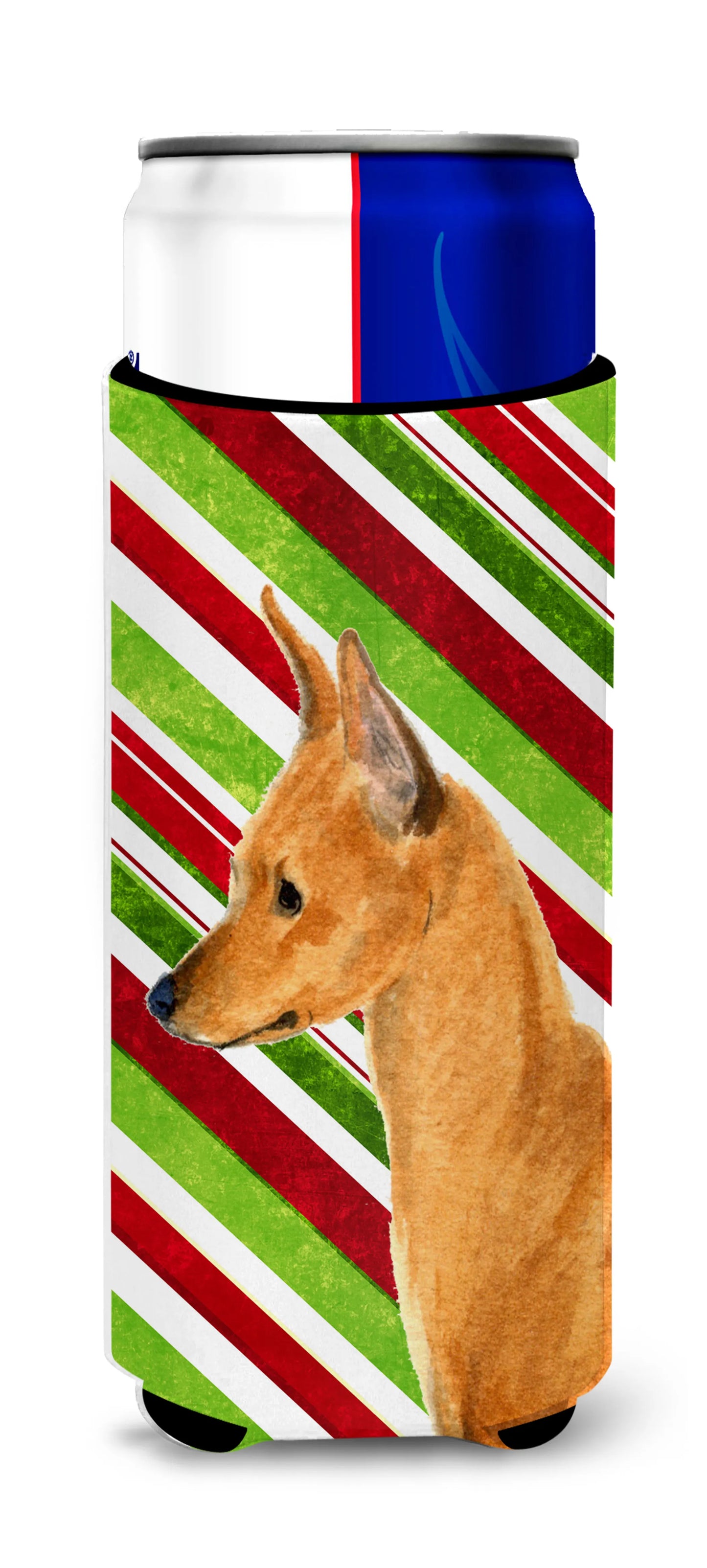 Candy Cane Christmas Design with Dog Ultra Hugger for slim cans