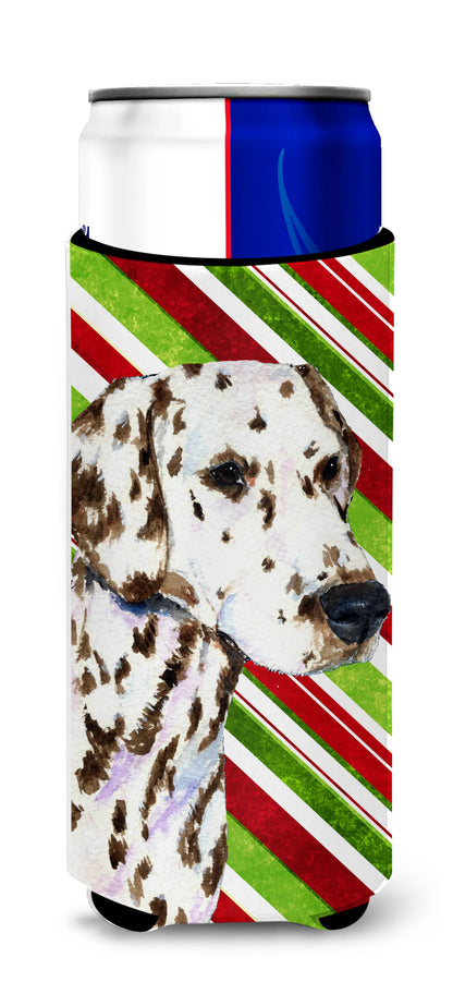 Candy Cane Christmas Design with Dog Ultra Hugger for slim cans