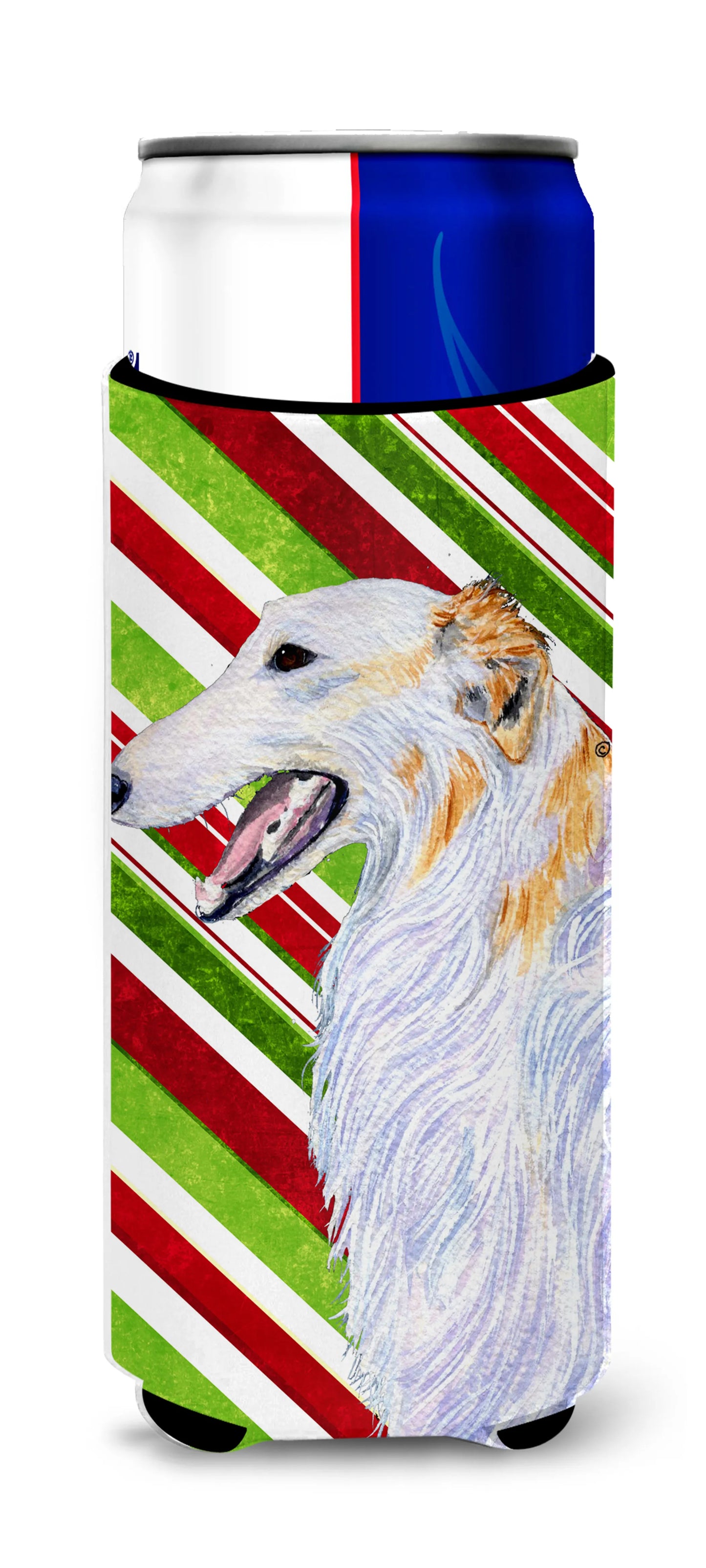 Candy Cane Christmas Design with Dog Ultra Hugger for slim cans