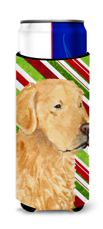 Candy Cane Christmas Design with Dog Ultra Hugger for slim cans