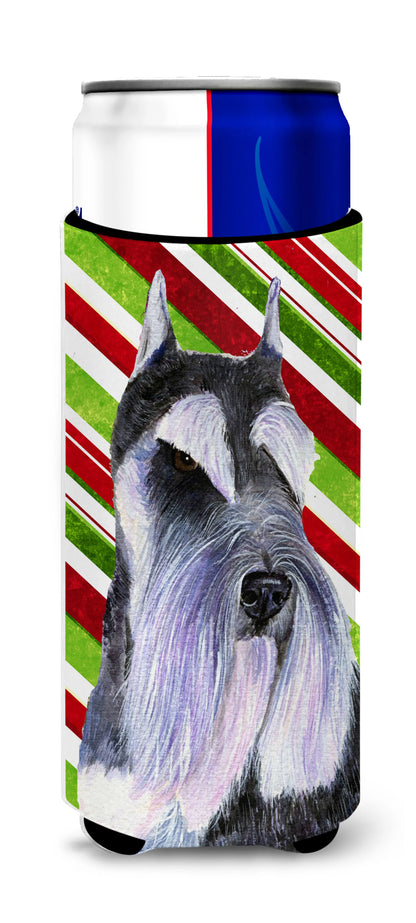 Candy Cane Christmas Design with Dog Ultra Hugger for slim cans