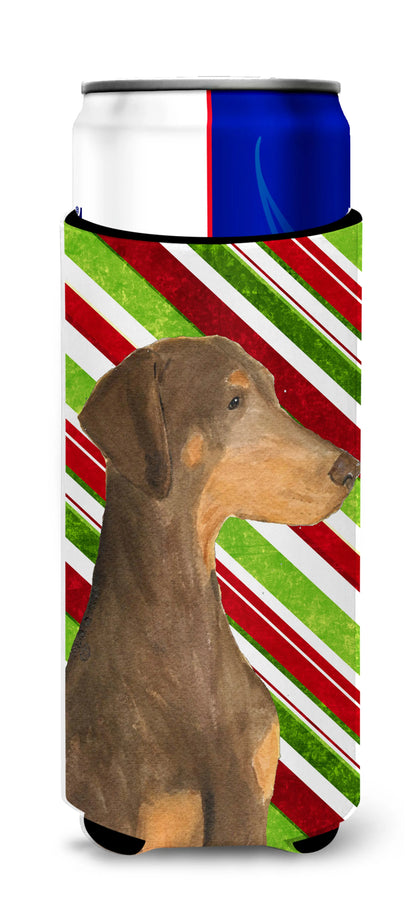 Candy Cane Christmas Design with Dog Ultra Hugger for slim cans