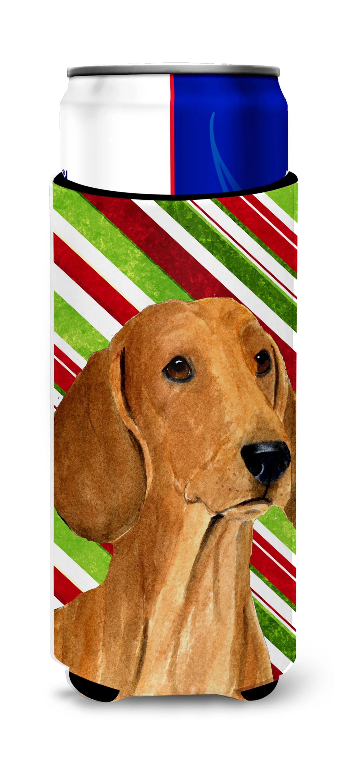 Candy Cane Christmas Design with Dog Ultra Hugger for slim cans