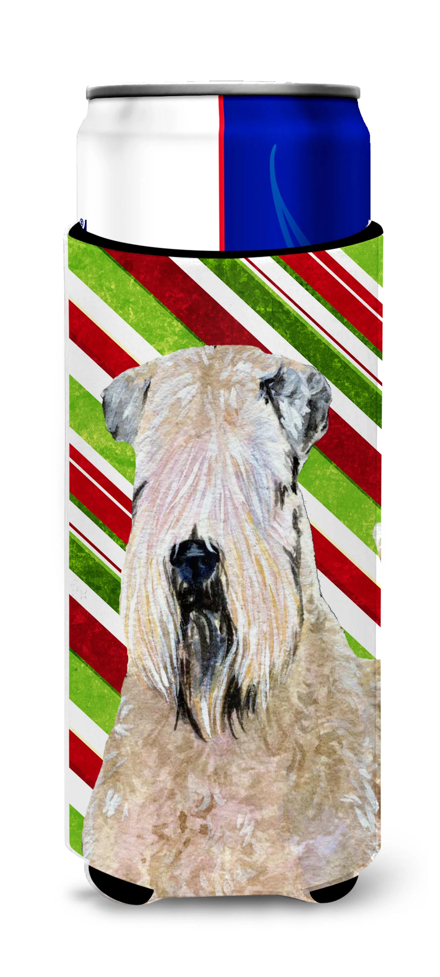 Candy Cane Christmas Design with Dog Ultra Hugger for slim cans