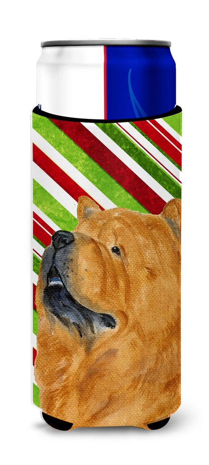 Candy Cane Christmas Design with Dog Ultra Hugger for slim cans