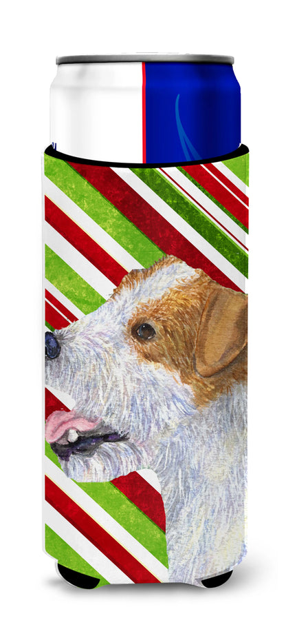 Candy Cane Christmas Design with Dog Ultra Hugger for slim cans