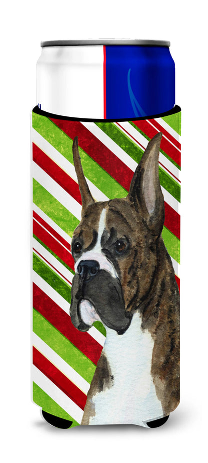 Candy Cane Christmas Design with Dog Ultra Hugger for slim cans