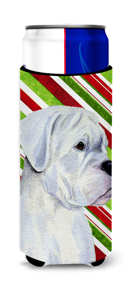 Candy Cane Christmas Design with Dog Ultra Hugger for slim cans