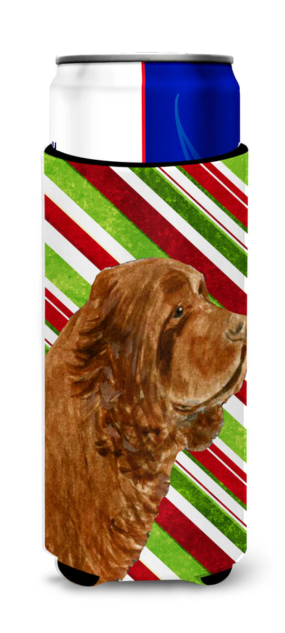 Candy Cane Christmas Design with Dog Ultra Hugger for slim cans