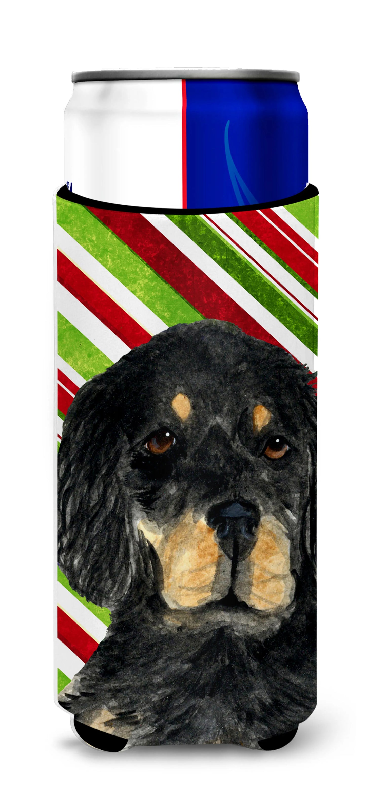 Candy Cane Christmas Design with Dog Ultra Hugger for slim cans