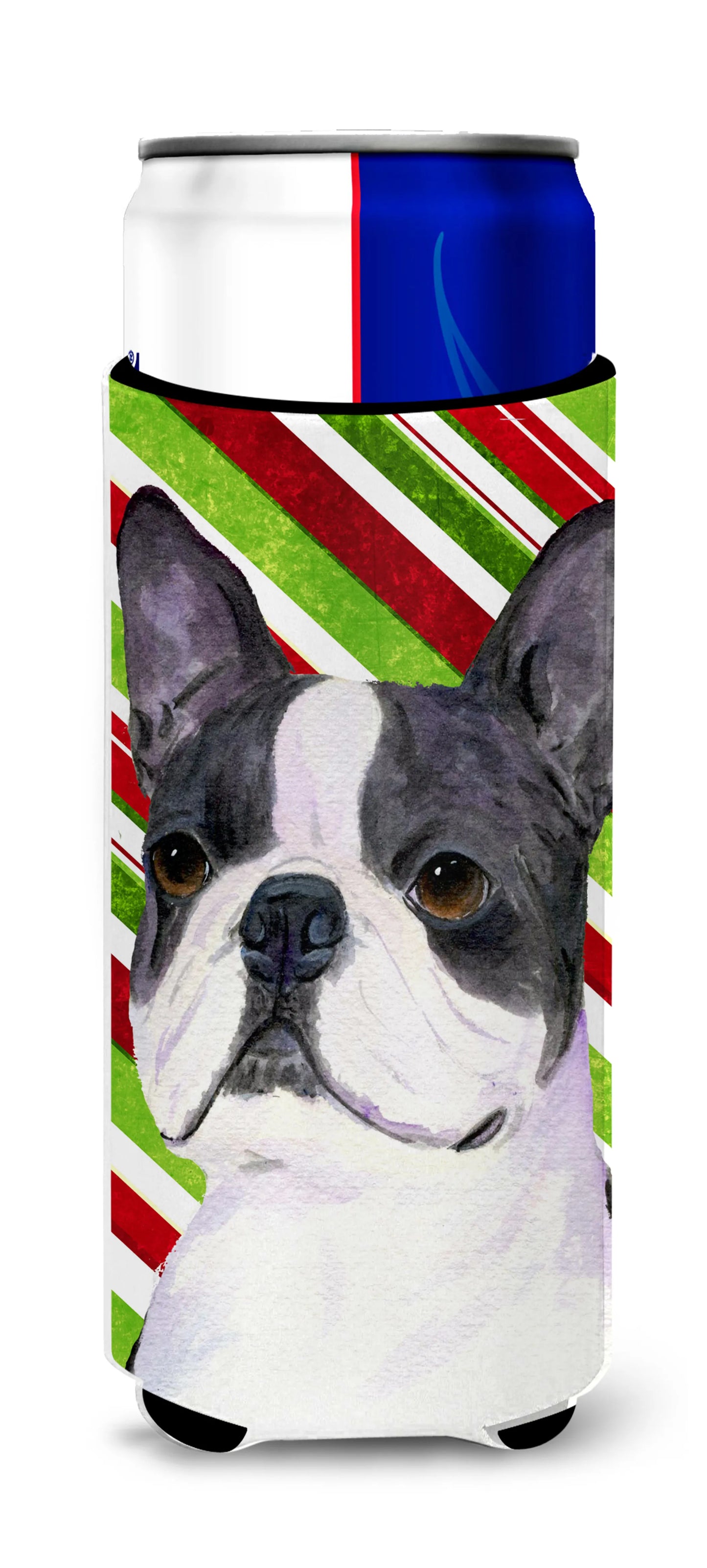 Candy Cane Christmas Design with Dog Ultra Hugger for slim cans