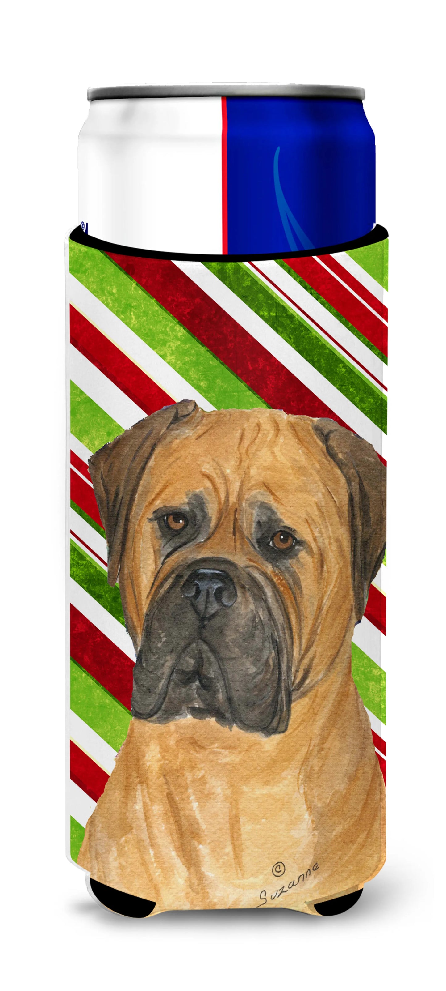 Candy Cane Christmas Design with Dog Ultra Hugger for slim cans