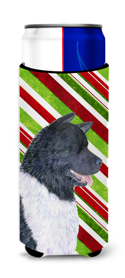 Candy Cane Christmas Design with Dog Ultra Hugger for slim cans