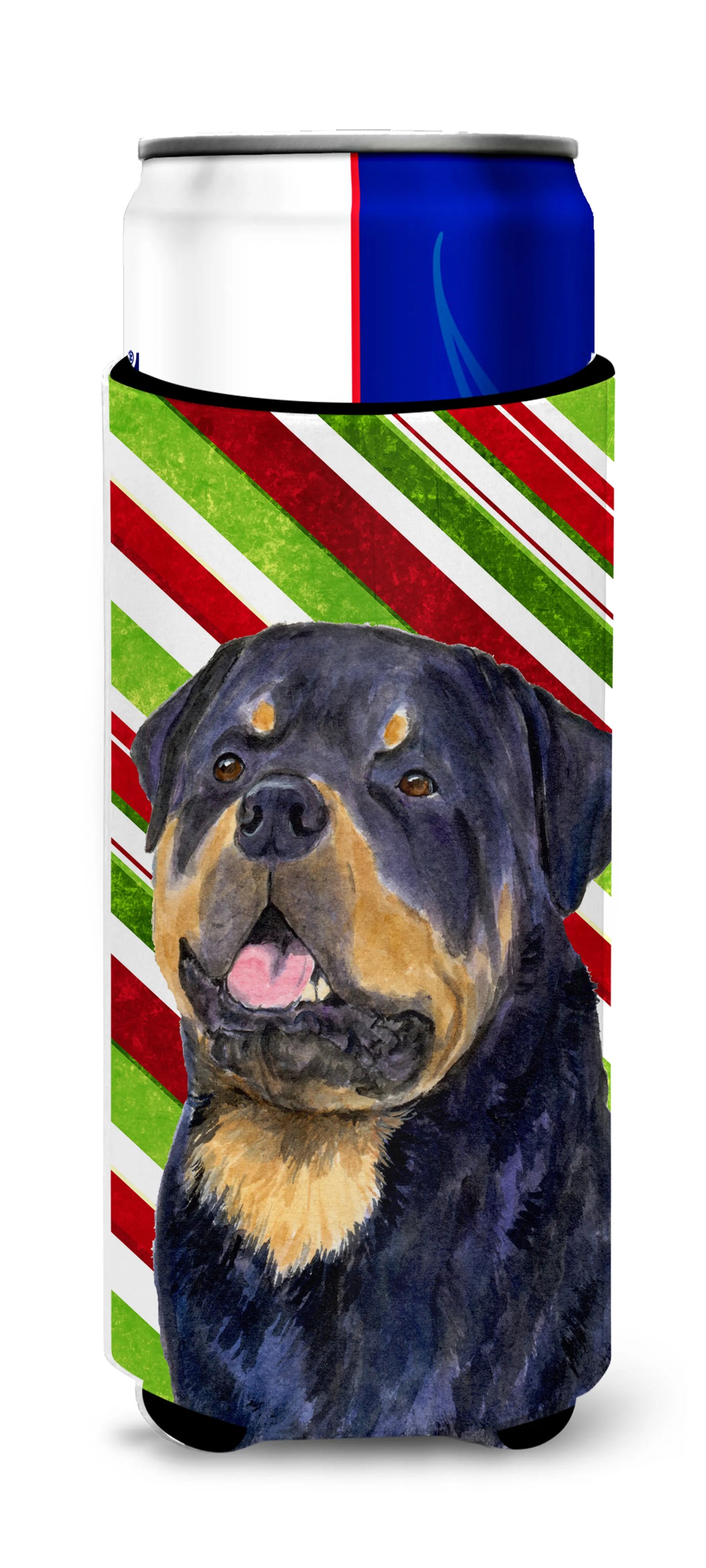 Candy Cane Christmas Design with Dog Ultra Hugger for slim cans