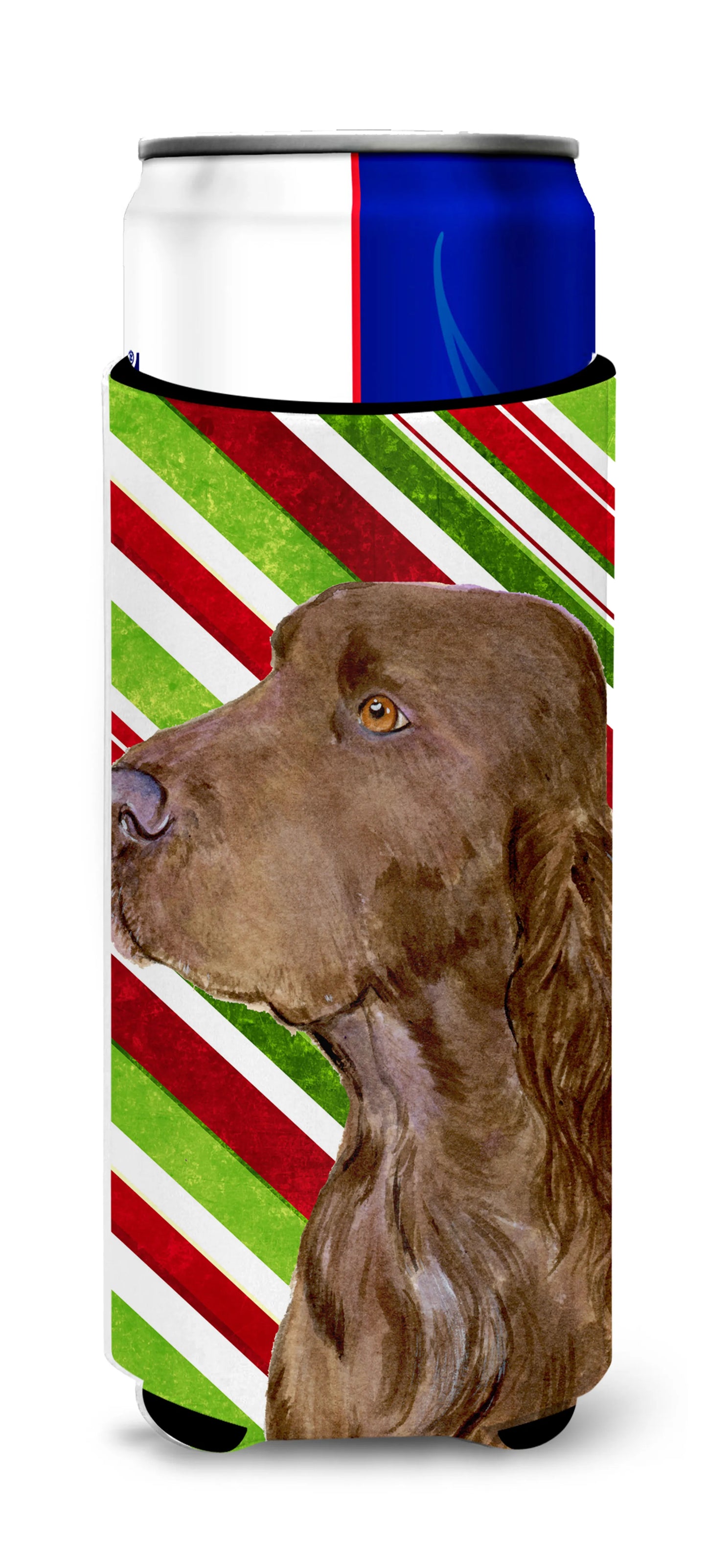 Candy Cane Christmas Design with Dog Ultra Hugger for slim cans