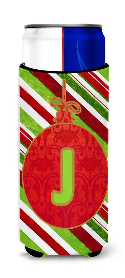 Christmas Oranment Holiday Initial Letter Ultra Hugger for slim cans