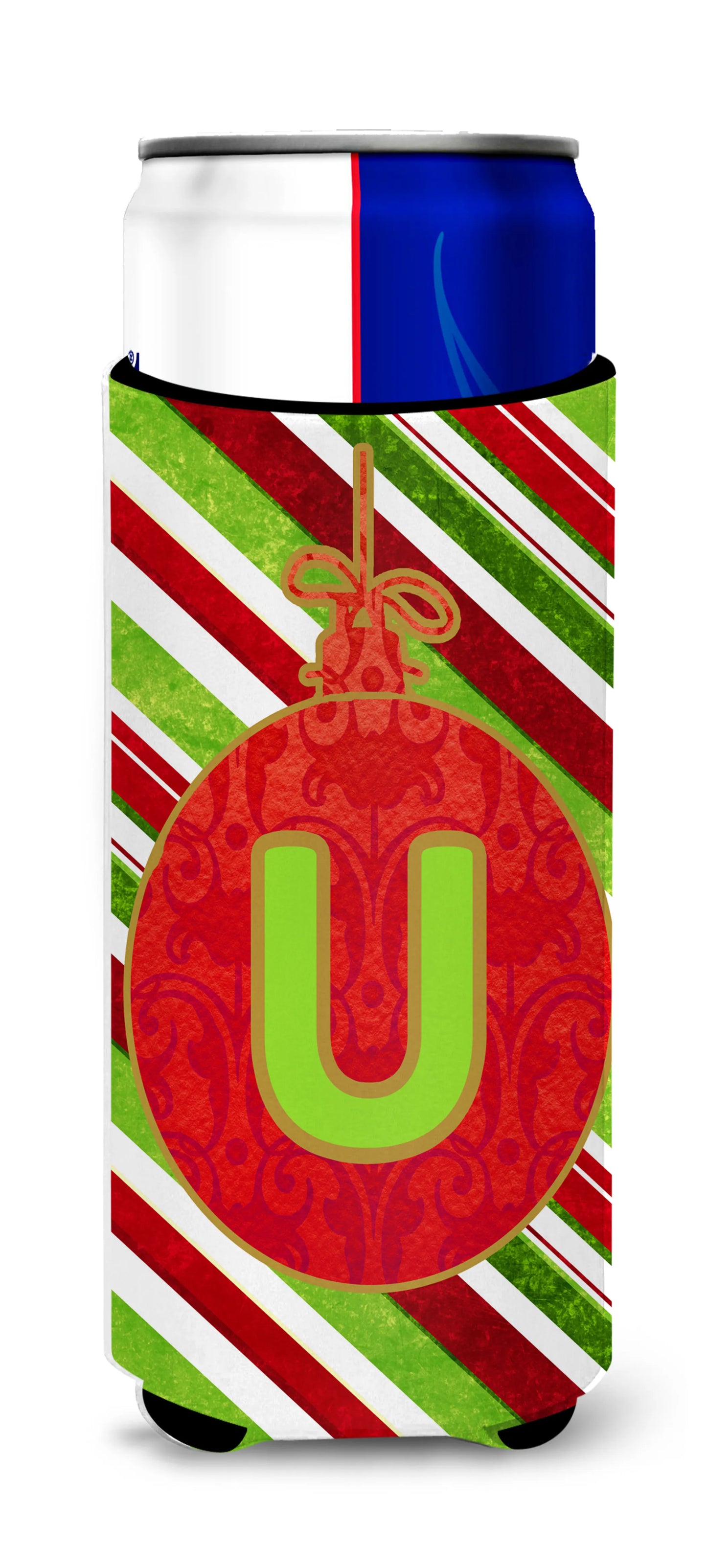 Christmas Oranment Holiday Initial Letter Ultra Hugger for slim cans